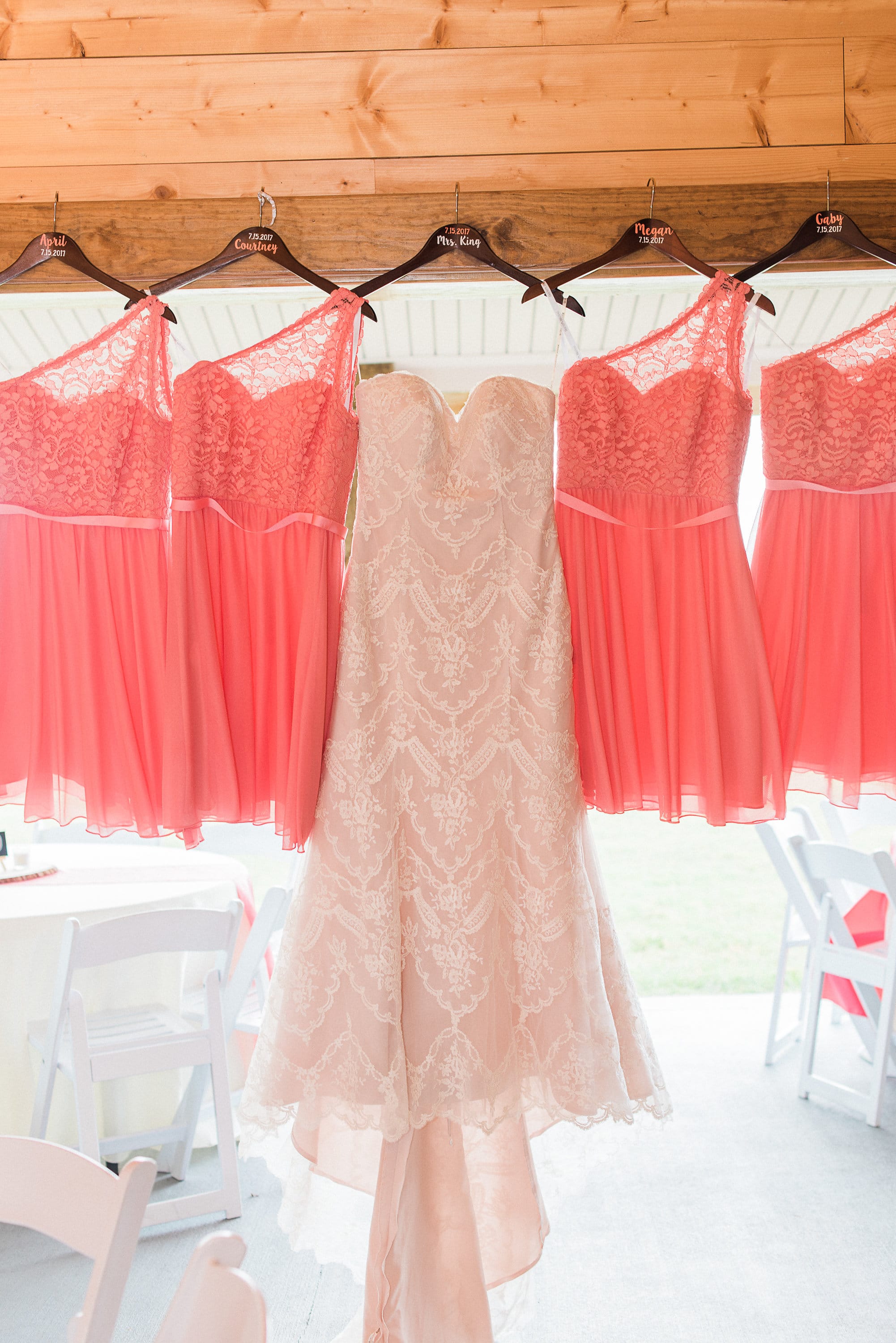 Blush Lace Wedding Dress in Classic + Colorful Nuptials. Kirstie blush wedding dress by Maggie Sottero.