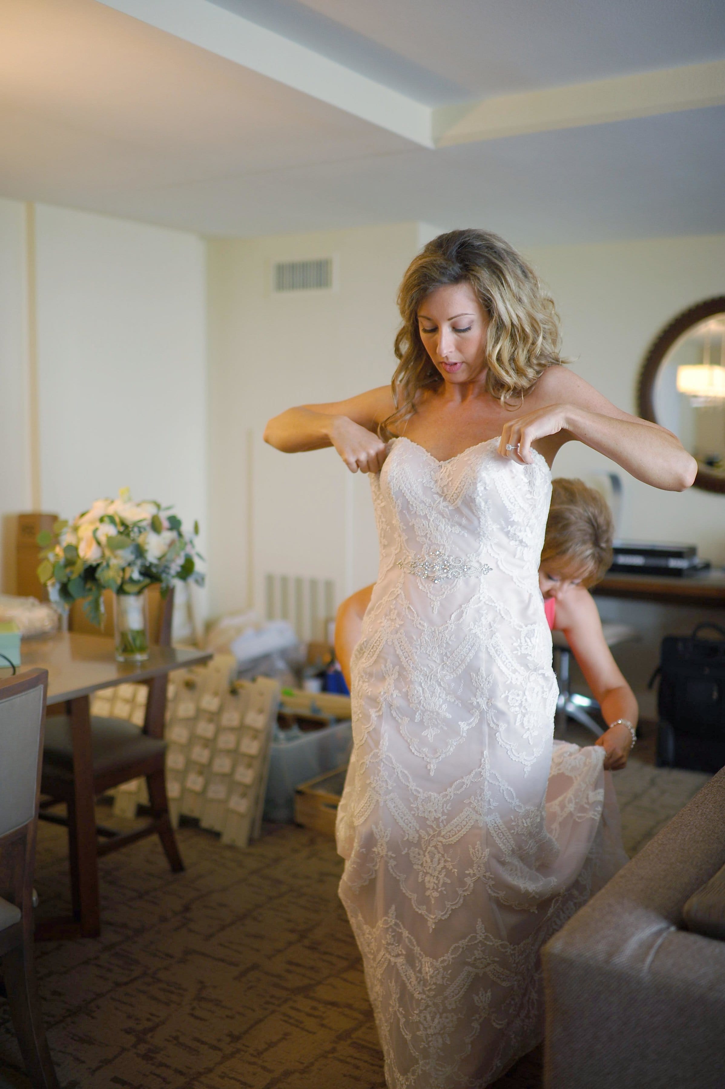 Elegant Florida Destination Wedding with Blush Gown. Maggie Bride is wearing Kirstie by Maggie Sottero.