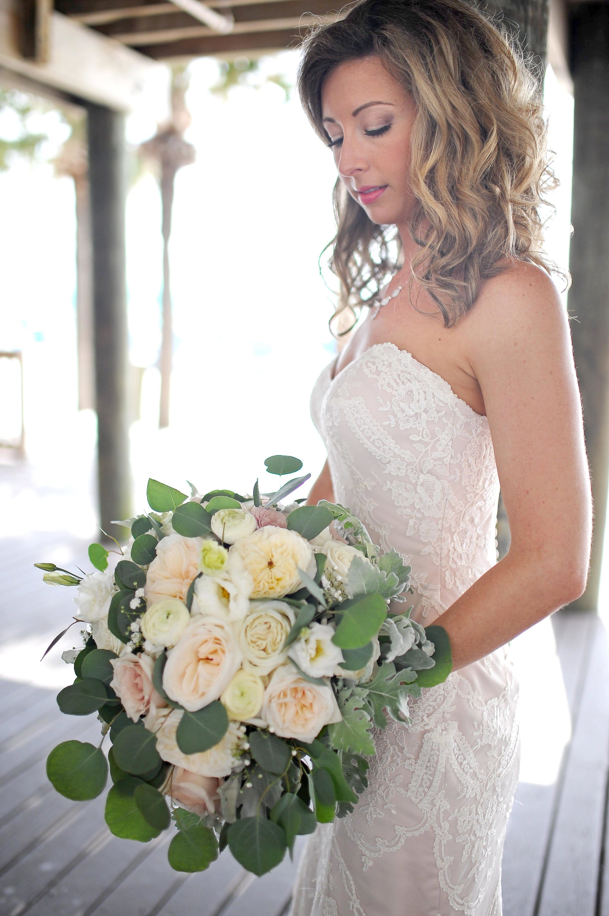Elegant Florida Destination Wedding with Blush Gown. Maggie Bride is wearing Kirstie by Maggie Sottero.
