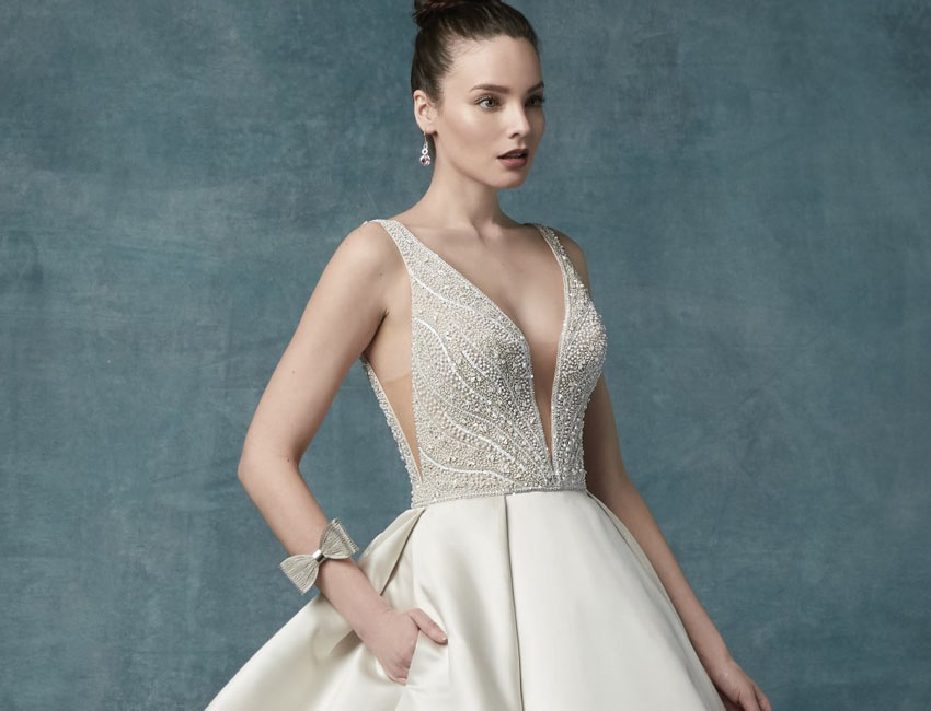 2019 Satin Wedding Dress by Maggie Sottero, Sottero and Midgley and Rebecca Ingram