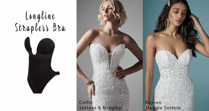 Longline Strapless Bra with Strapless Wedding Dresses by Maggie Sottero