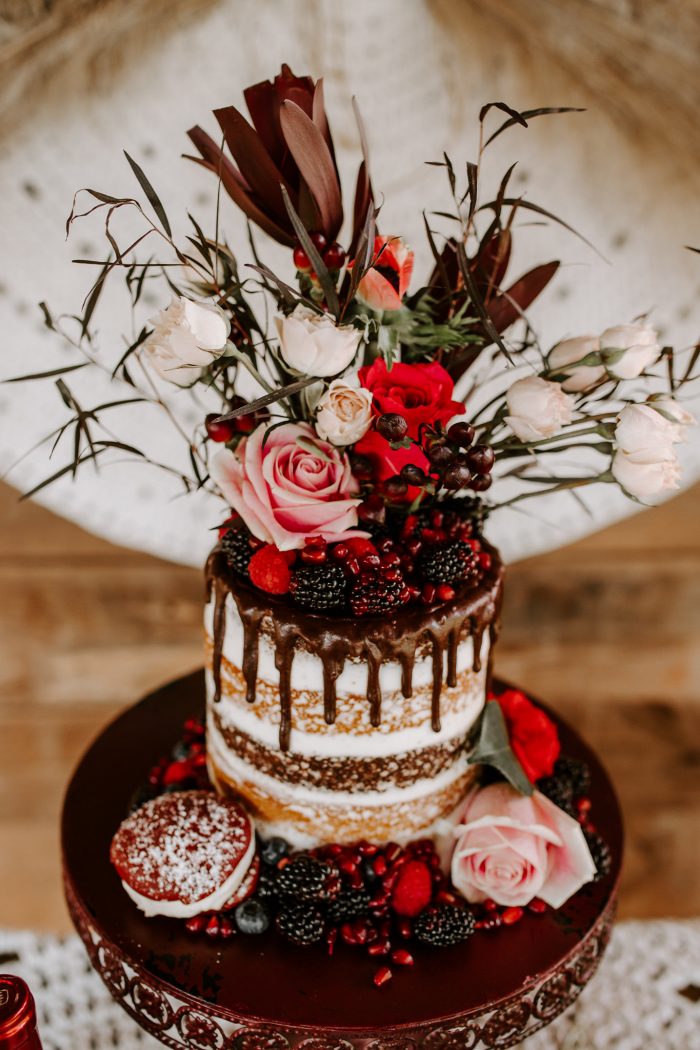 Dark Chocolate and Red Velvet Valentine's Wedding Cake