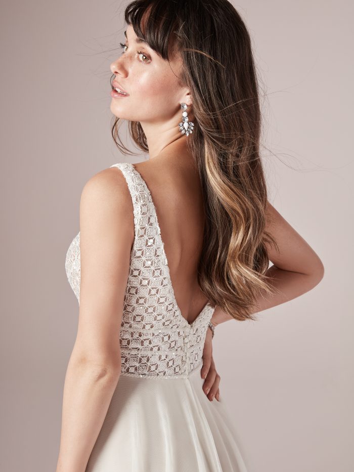 Model Wearing A-line Wedding Dress