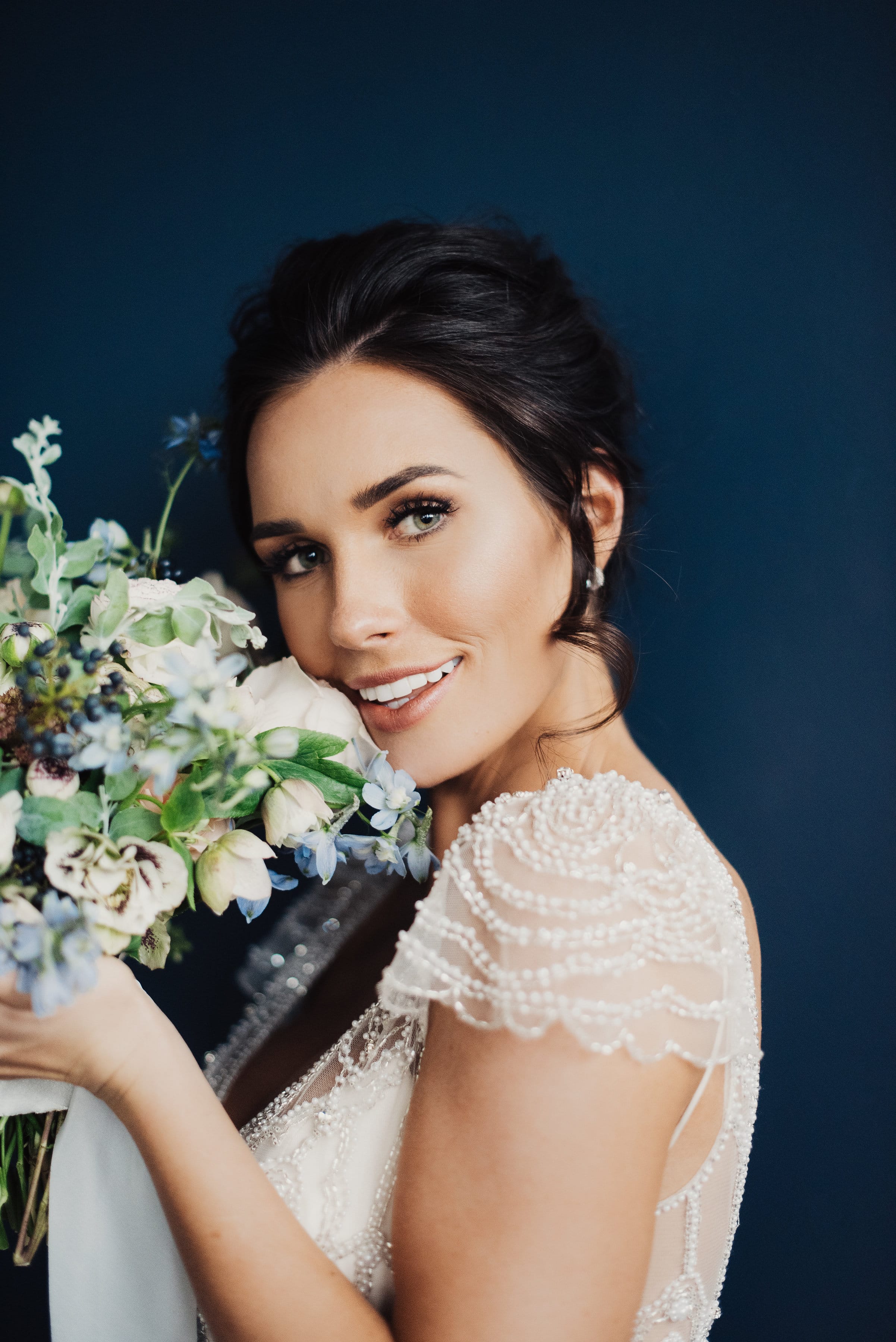 Something Blue Shoot with 3 Vintage-inspired Wedding Dresses - Ettia by Maggie Sottero.