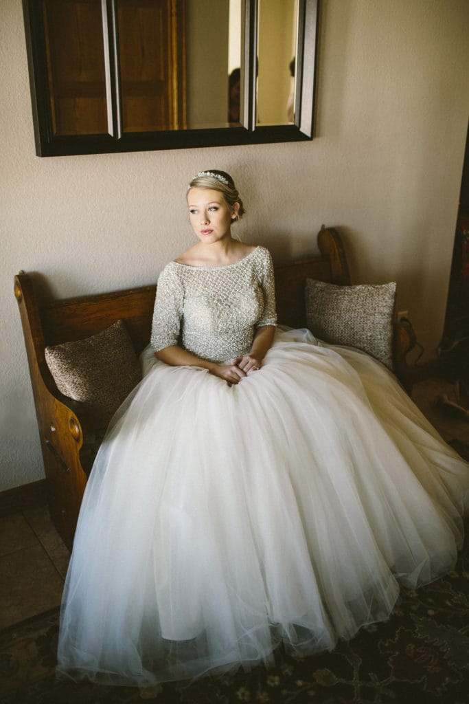 Real Bride Twirling and Wearing Ball Gown Wedding Dress Called Allen by Sottero and Midgley