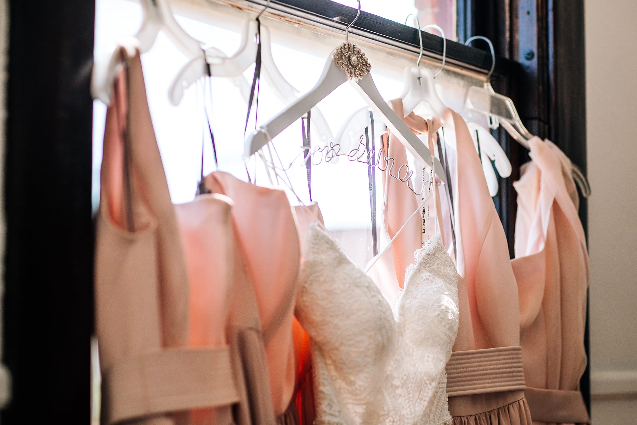 Dress Hanging on Hanger During Virtual Wedding Dress Shopping