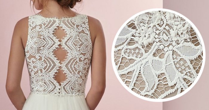 Alencon Type of Lace Wedding Dress Connie by Rebecca Ingram