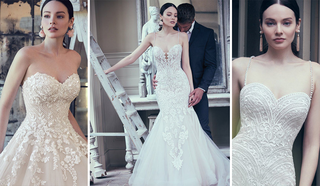 Nora Wedding Dress with Tulle Train and Lace accents on bodice