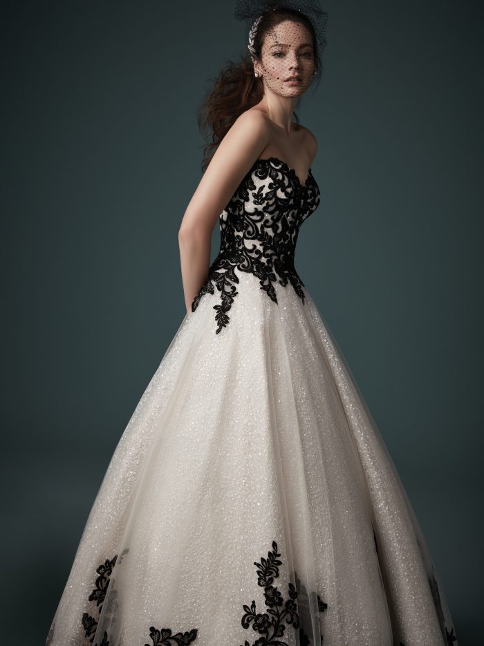 Tristyn Black Lace Ballgown Wedding Dress
