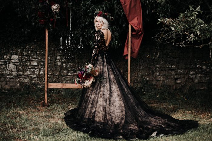 gothic halloween wedding dress