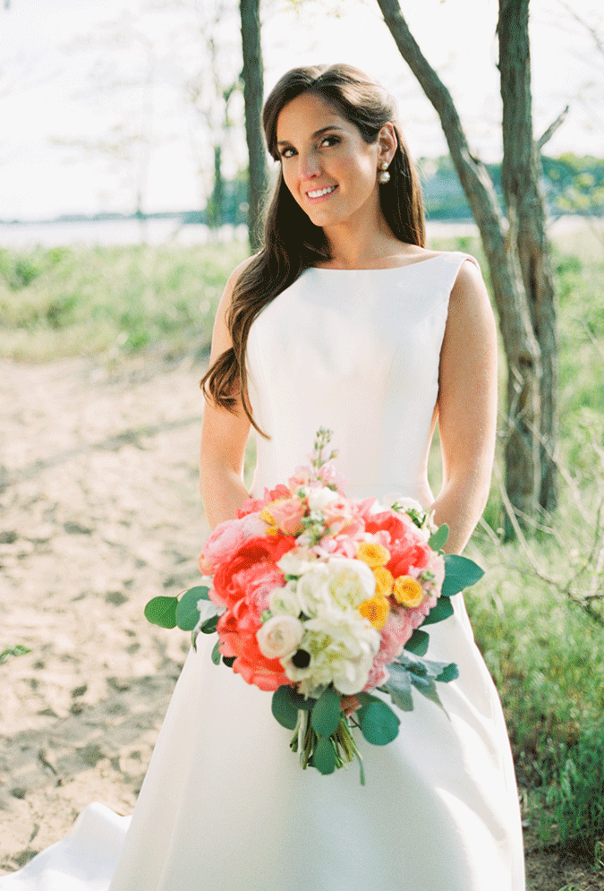 Real Bride Wearing Simple Bridal Gown Called Mccall by Sottero and Midgley