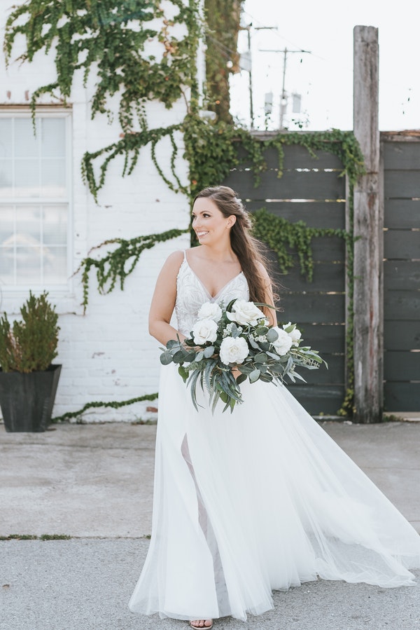 Beach Bride Holding Wedding Bouquet