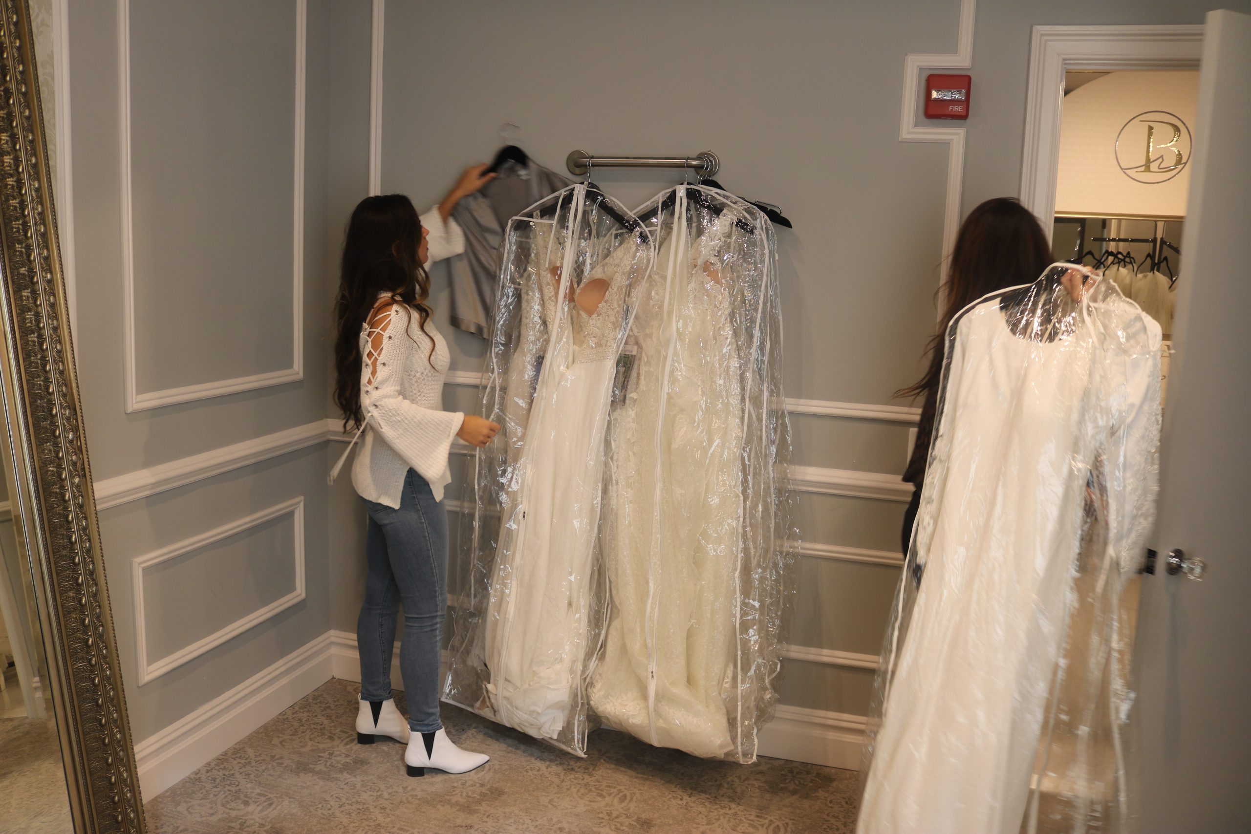 Influencer bride shopping for her wedding dress