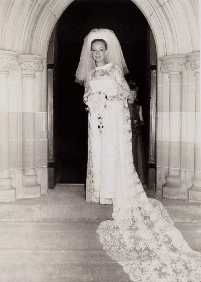 Bride In Vintage Maggie Sottero Wedding Dress