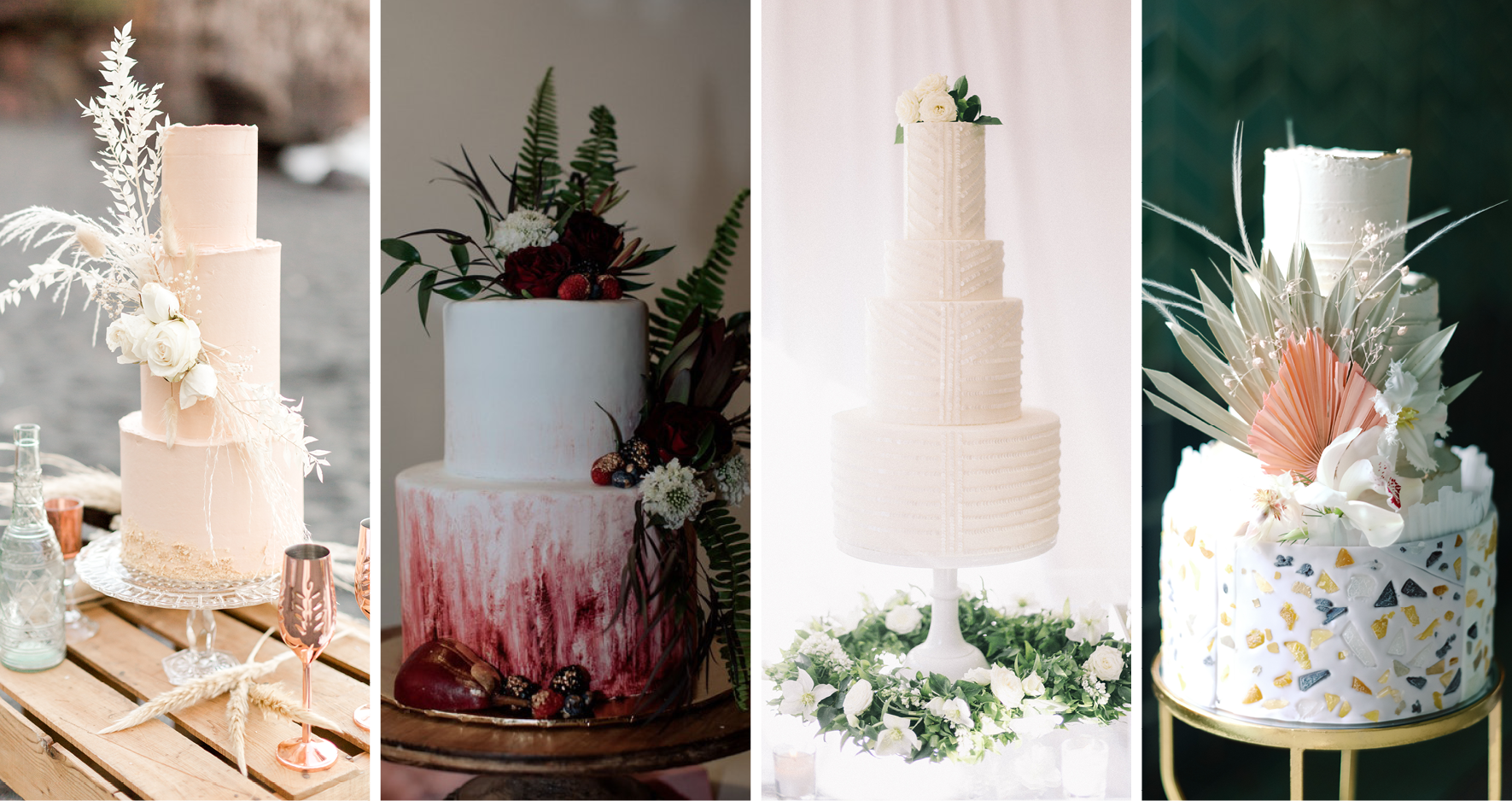 black and white and blue wedding cakes