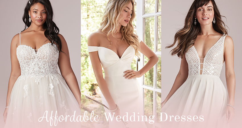 Collage of Affordable Wedding Dresses by Rebecca Ingram
