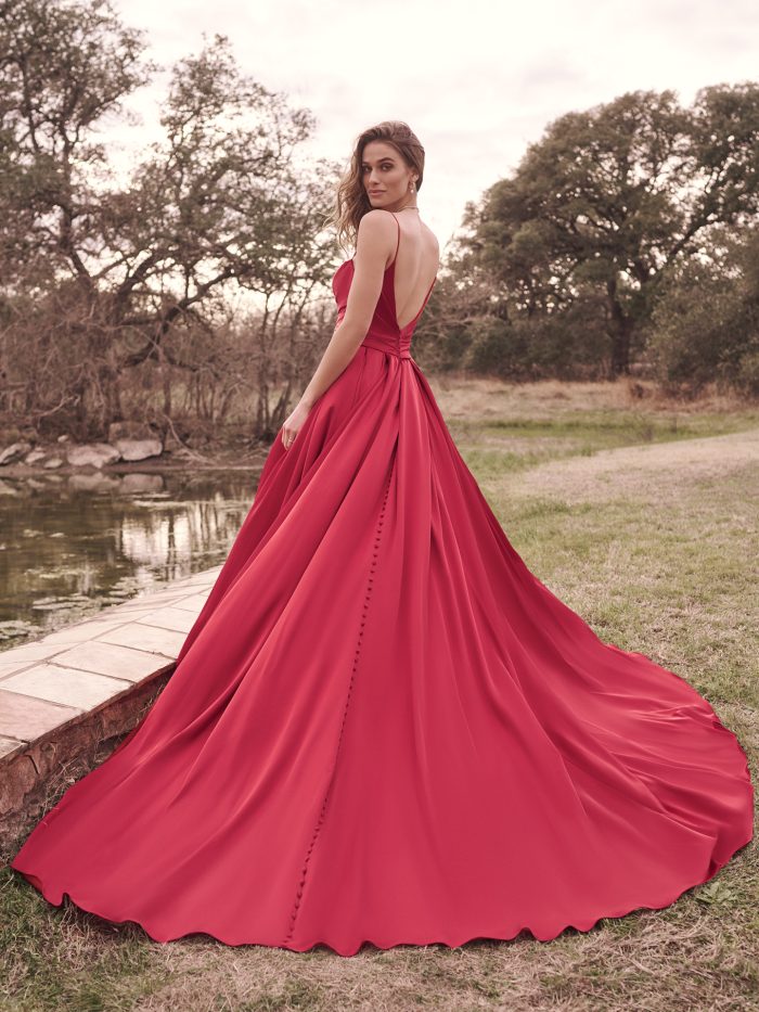 Bride In Red Wedding Dress Called Scarlet By Maggie Sottero