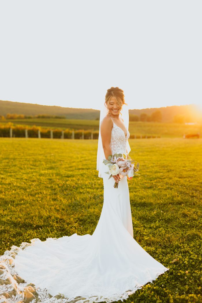 Bride In Fit And Flare Wedding Dresses Called Alda By Rebecca Ingram