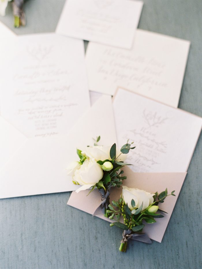 Romantic Wedding Invites with Blue and Green Accents