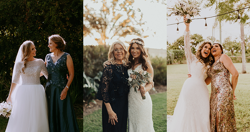 Collage of Mothers of the Bride with Their Daughters at Real Weddings