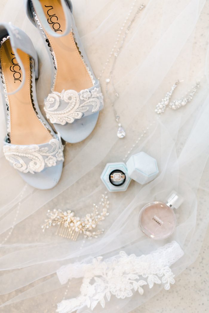 Light Blue Pastel Open Toe Shoes for Spring Wedding