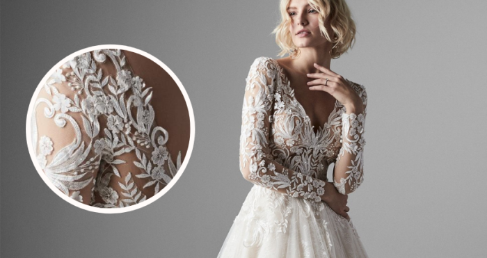 Types Of Lace Chantilly Lace Wedding Dress With Bride Wearing Zander By Sottero And Midgley