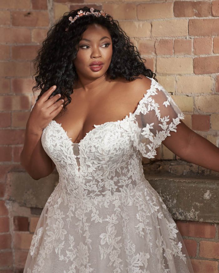 Diversity In Fashion With Influencer Liris Crosse Wearing A Wedding Dress Called Nora By Maggie Sottero