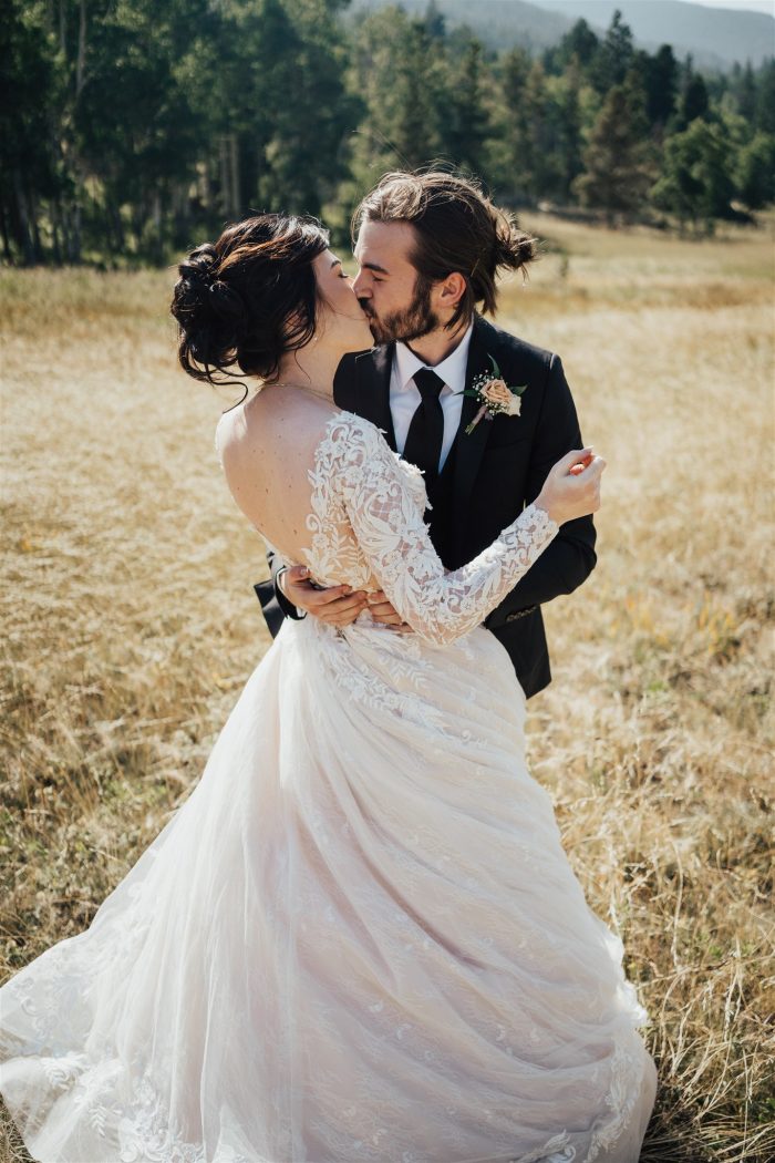 Bride In Long Sleeve Wedding Dress Called Zander By Sottero And Midgley