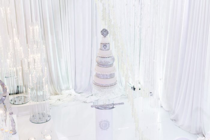 Sparkly Luxurious White Wedding Cake 