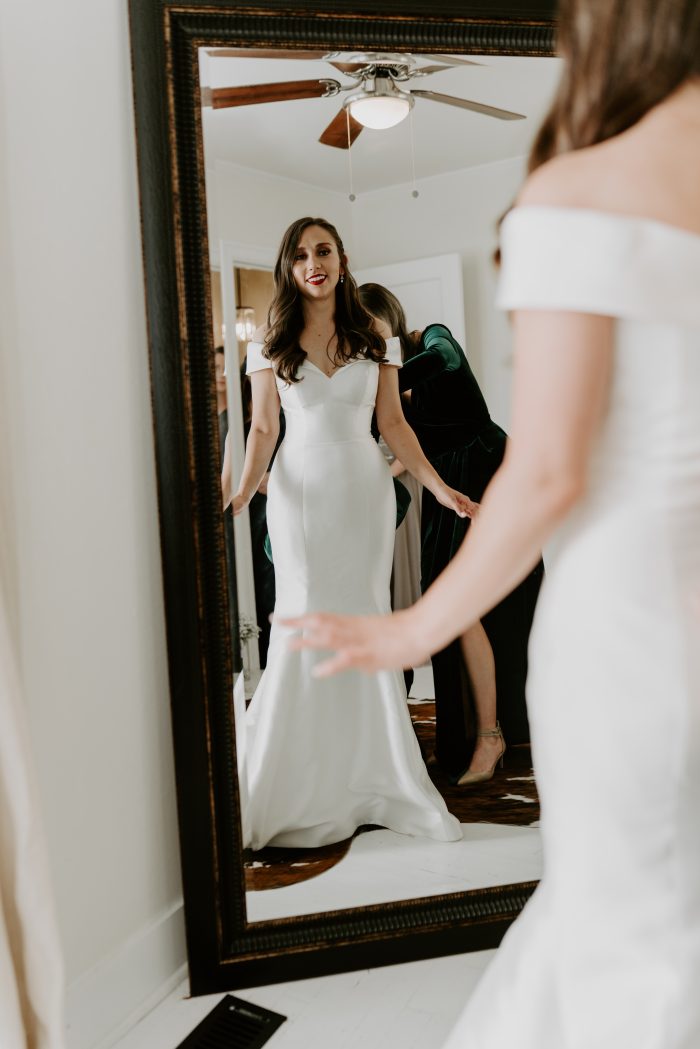 Photo Of Bride Wearing Strapless Wedding Dress Called Josie By Rebecca Ingram