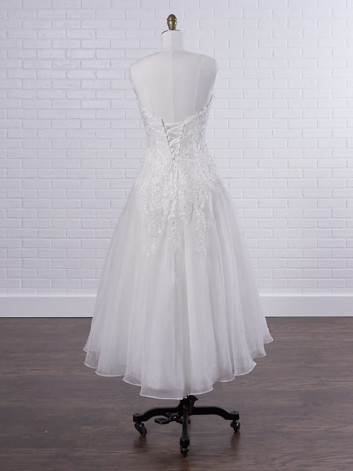Strapless Lace Tea Length Wedding Dress Called Darlene Lane by Rebecca Ingram