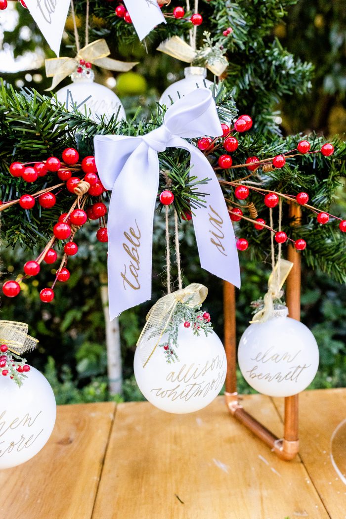 Monogrammed Ornaments for Holiday Wedding