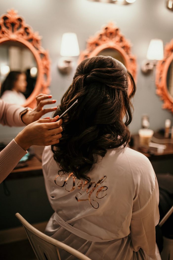 Beauty Tips For Wedding Preparation Of A Bride Getting Her Hair Done
