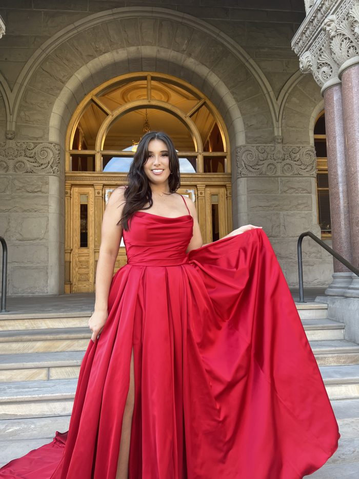 Bride In Colored Wedding Dress Called Scarlet By Maggie Sottero