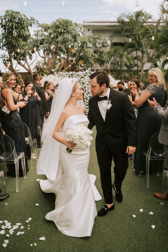 Bride In Modern Wedding Dress Called Mitchell By Maggie Sottero