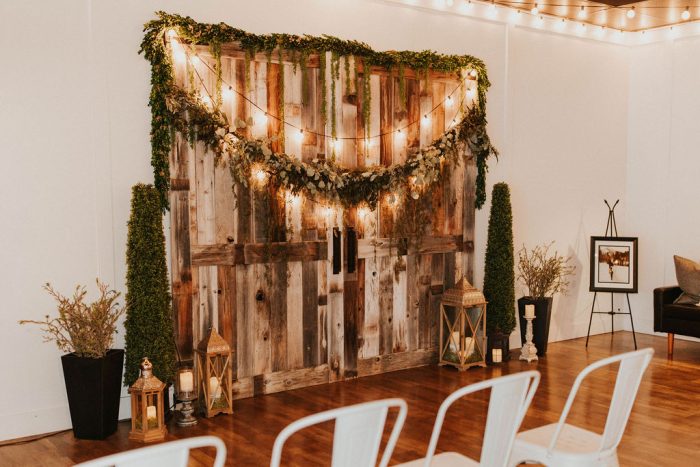 Wood Backdrop With Fairy Lights