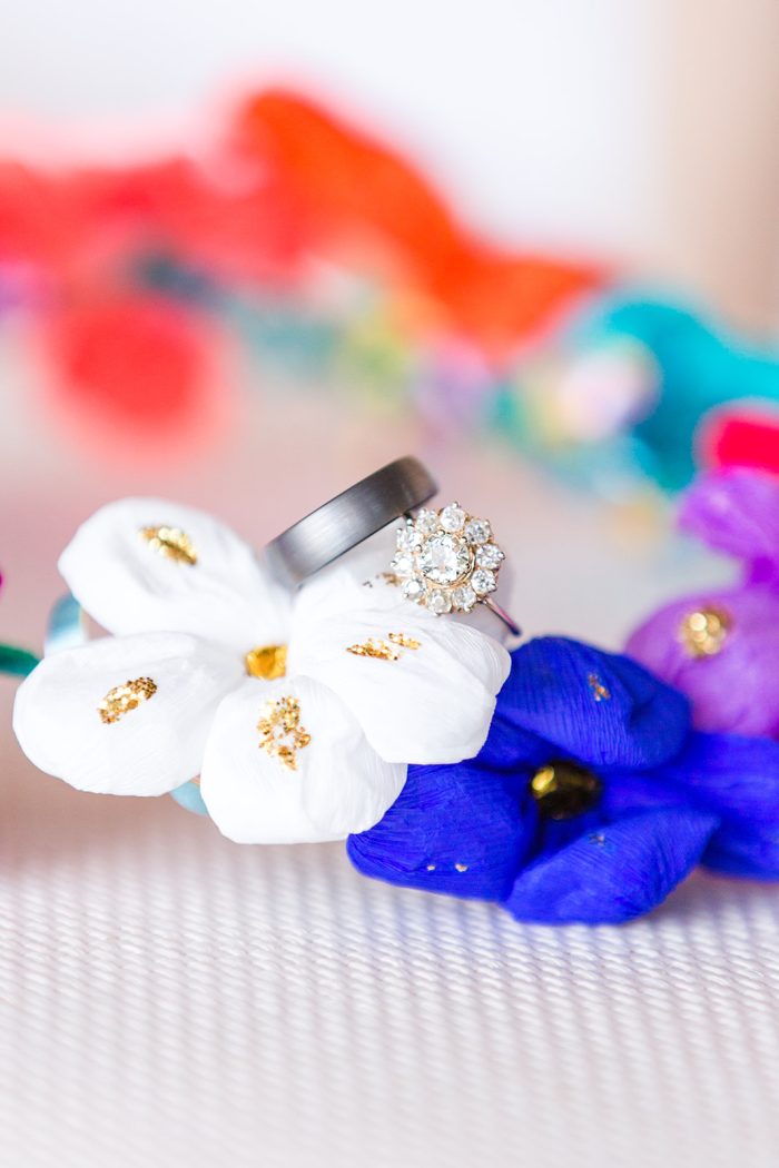 Engagement Rings On Flowers 