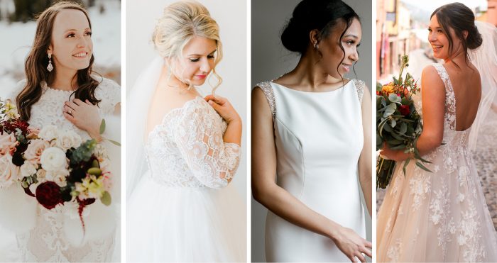 Collage of Real Brides Wearing Maggie Sottero Wedding Dresses