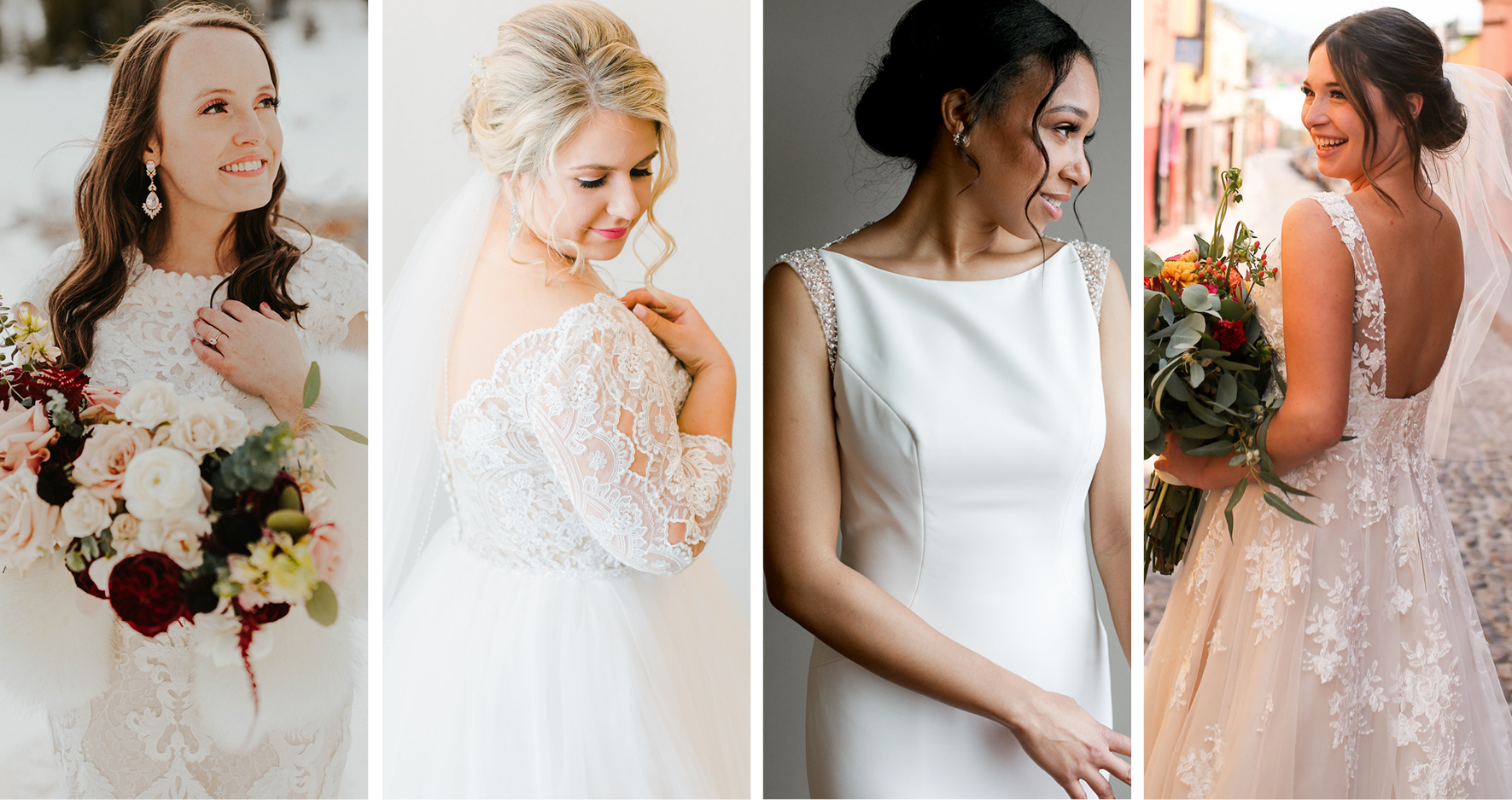 Collage of Real Brides Wearing Maggie Sottero Wedding Dresses