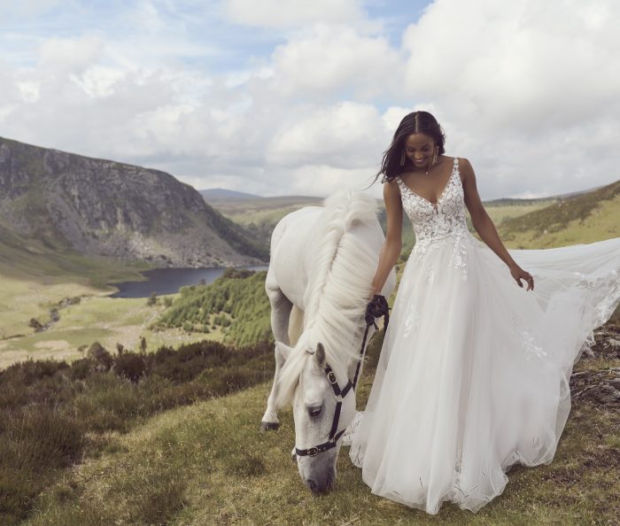 Bride In Boho Wedding Dress Called Matilda By Rebecca Ingram