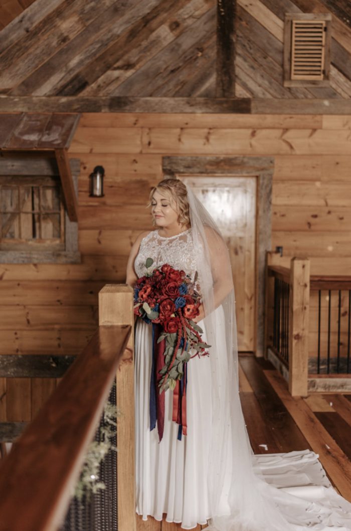 Bride In Halter Neckline Wedding Dress Called Tasha By Rebecca Ingram