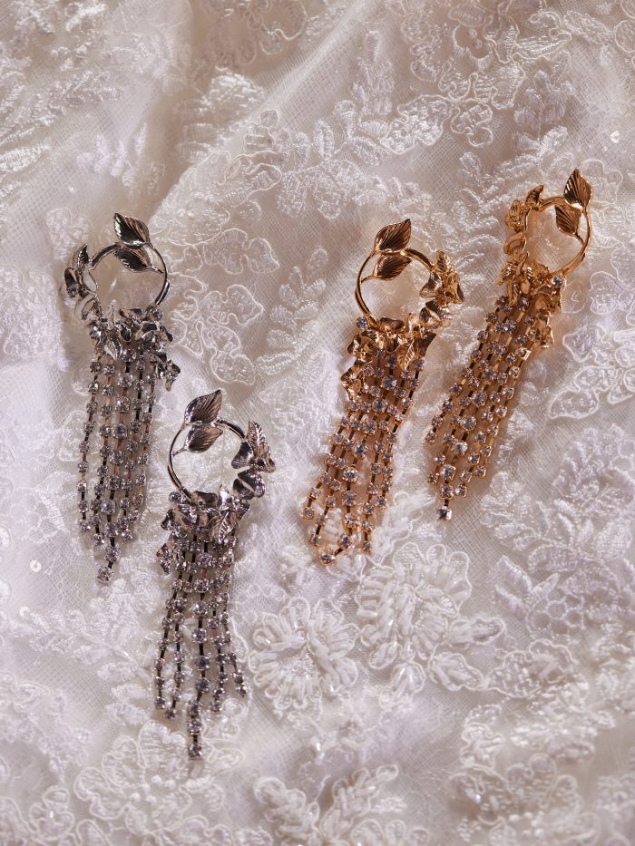 Luxe Chain Drop Wedding Earrings Called Florentina by A'El Este and Maggie Sottero