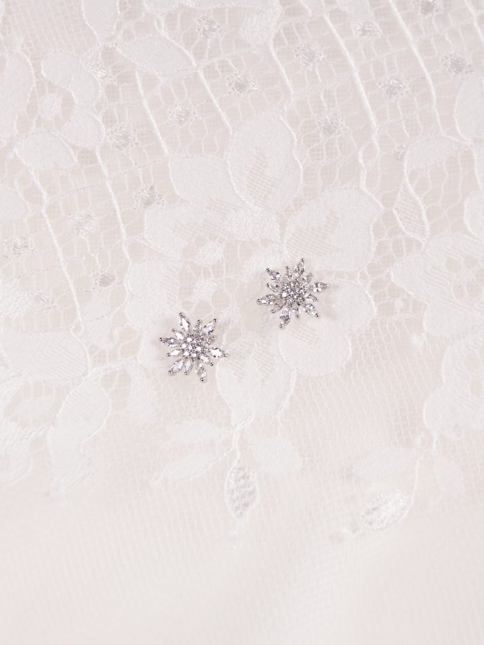 Crystal Stud Bridal Earrings Called Marvita by A'El Este and Maggie Sottero