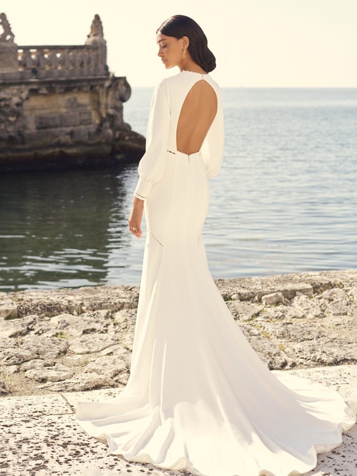 Bishop Sleeve Keyhole Back Wedding Gown Called Austin by Sottero and Midgley