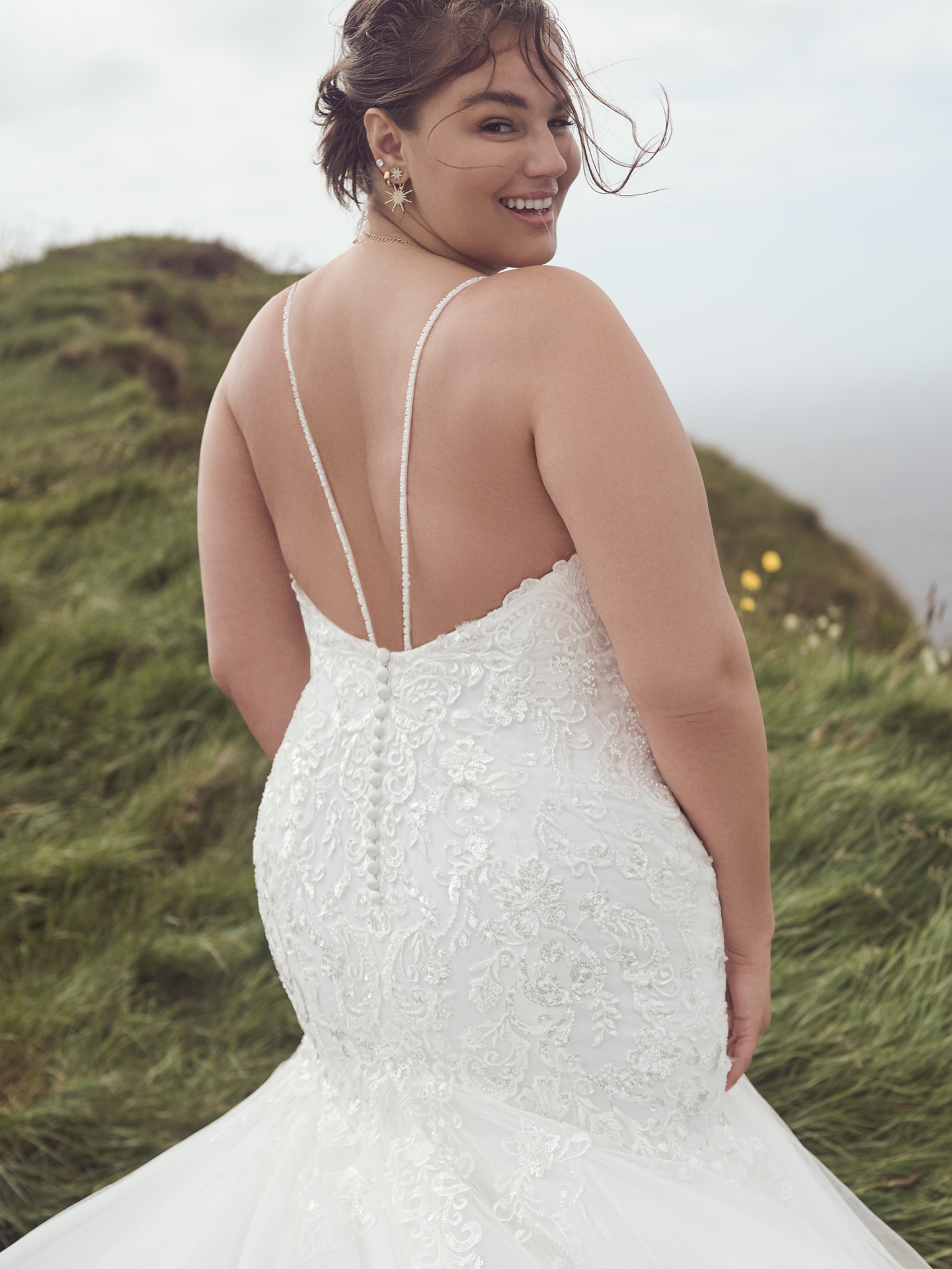 Plus Size Bride In Backless Wedding Dress Called Beatrice By Rebecca Ingram