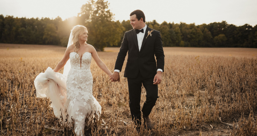 Bride In Strapless Wedding Dress Called Hattie By Rebecca Ingram