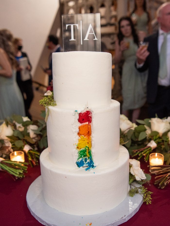 Pride Wedding Cake with Surprise Rainbow Layers Inside