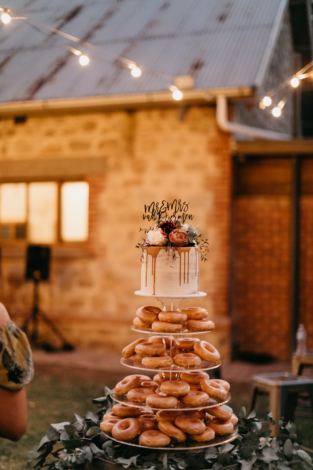 Photo Of Simple Wedding Cake With Donuts
