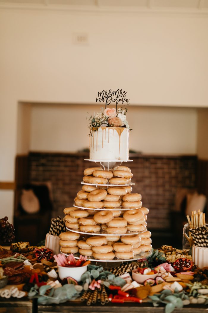 Photo Of Simple Wedding Cake With Donuts