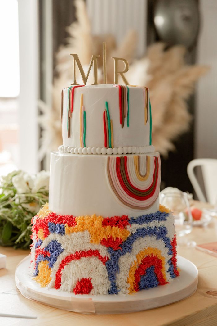 Photo Of Rainbow Wedding Cake